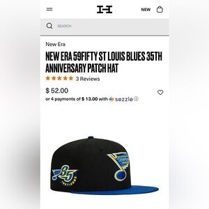 NEW ERA 59FIFTY ST LOUIS BLUES 35TH ANNIVERSARY PATCH HAT